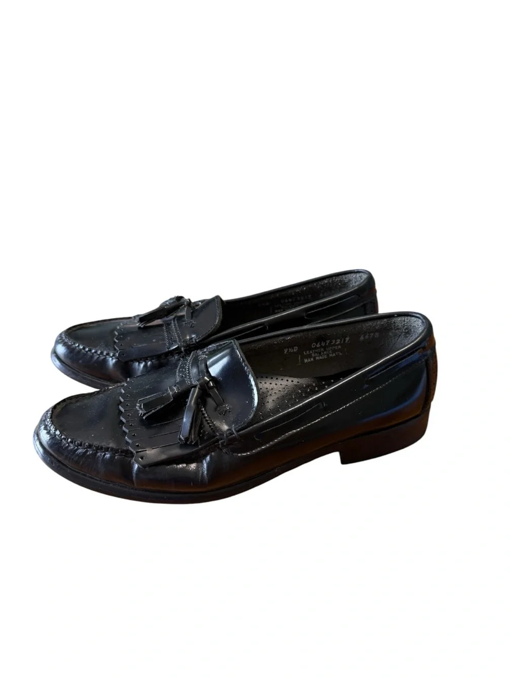 G.H. Bass Vintage Weejuns Tassel Kiltie Loafers Mens Size 9.5D Black Leather USA